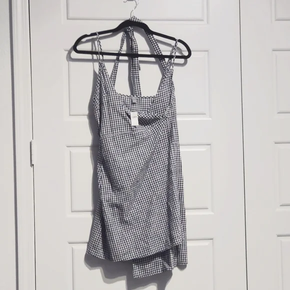 aerie black and white dress Aerie At The Barre Smocked Dress